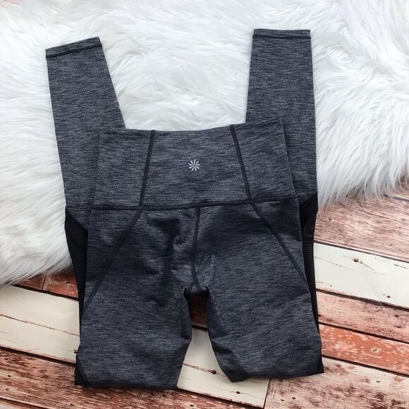Athleta high rise mesh plie leggings heather gray‎ - Picture 4 of 7